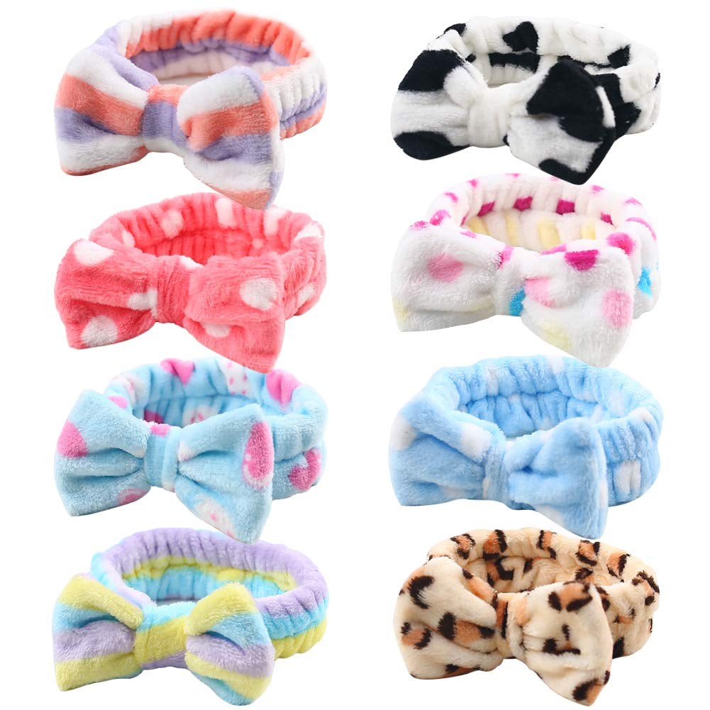 8-Pack Spa Headband, Stocking Stuffers for Women Teen Girls, Mom, Girlfriend, Makeup Headband for Washing Face, Skincare, Christmas Spa Gifts Basket Party Supplies